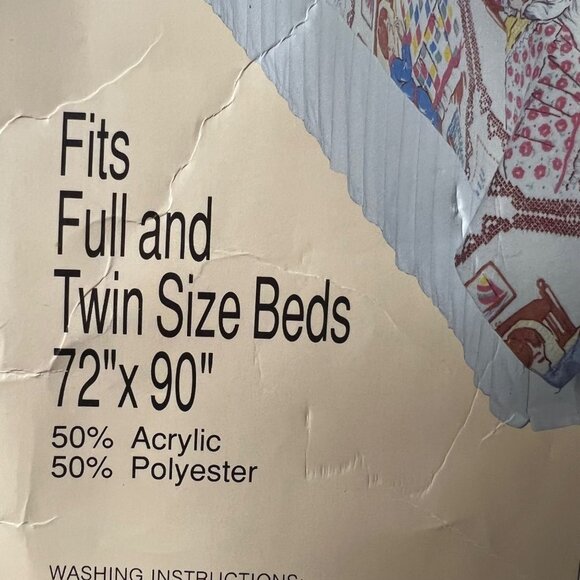 Vtg.Home Designs Blanket Now I Lay Me Down To Sleep Fits Full 72x90 - Picture 3 of 7